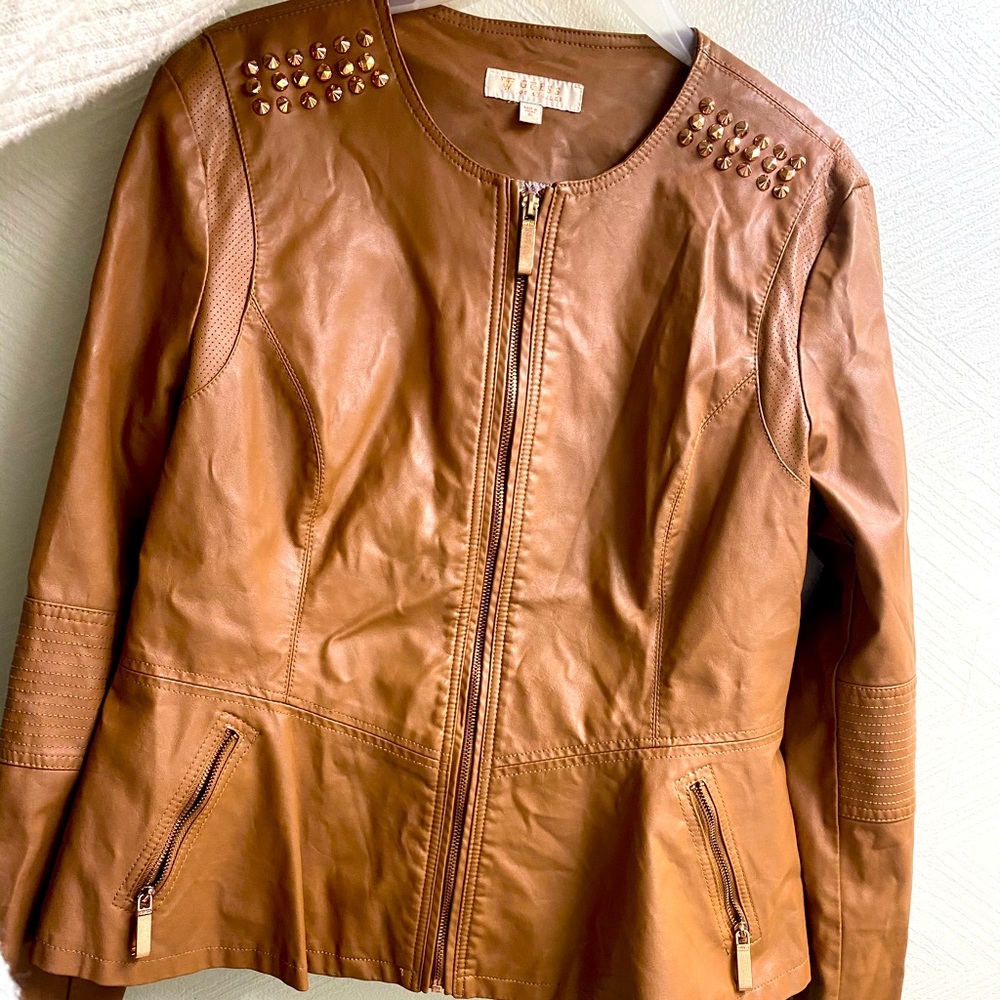 Guess leather jacked in Carmel with gold hardware